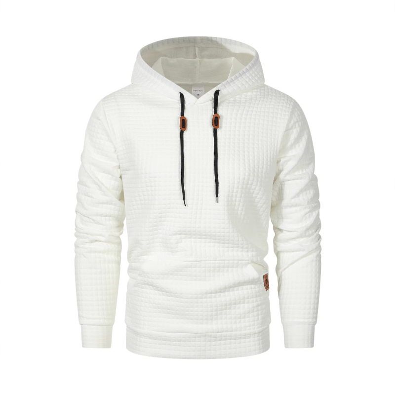 2024 nový zahraničný obchod európskej veľkosti pánsky ležérny jednofarebný žakárový pánsky amazonský kockovaný prešívaný bavlnený sveter s dlhým rukávom a kapucňou