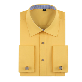 Νέο επίσημο ανδρικό πουκάμισο γαλλικού τύπου με επαγγελματικό γαλλικό μανικετόκουμπα, πουκάμισο με μακριά μανίκια και σχέδιο τσέπης, μοντέρνο πουκάμισο