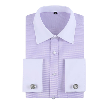 Νέο επίσημο ανδρικό πουκάμισο γαλλικού τύπου με επαγγελματικό γαλλικό μανικετόκουμπα, πουκάμισο με μακριά μανίκια και σχέδιο τσέπης, μοντέρνο πουκάμισο