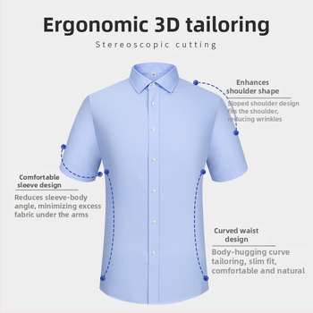 Ανδρικό βαμβακερό πουκάμισο DP χωρίς σιδέρωμα, ανδρικό μακρύ επαγγελματικό επαγγελματικό ανοιξιάτικο και φθινοπωρινό αντιρυτιδικό λευκό πουκάμισο χονδρικής