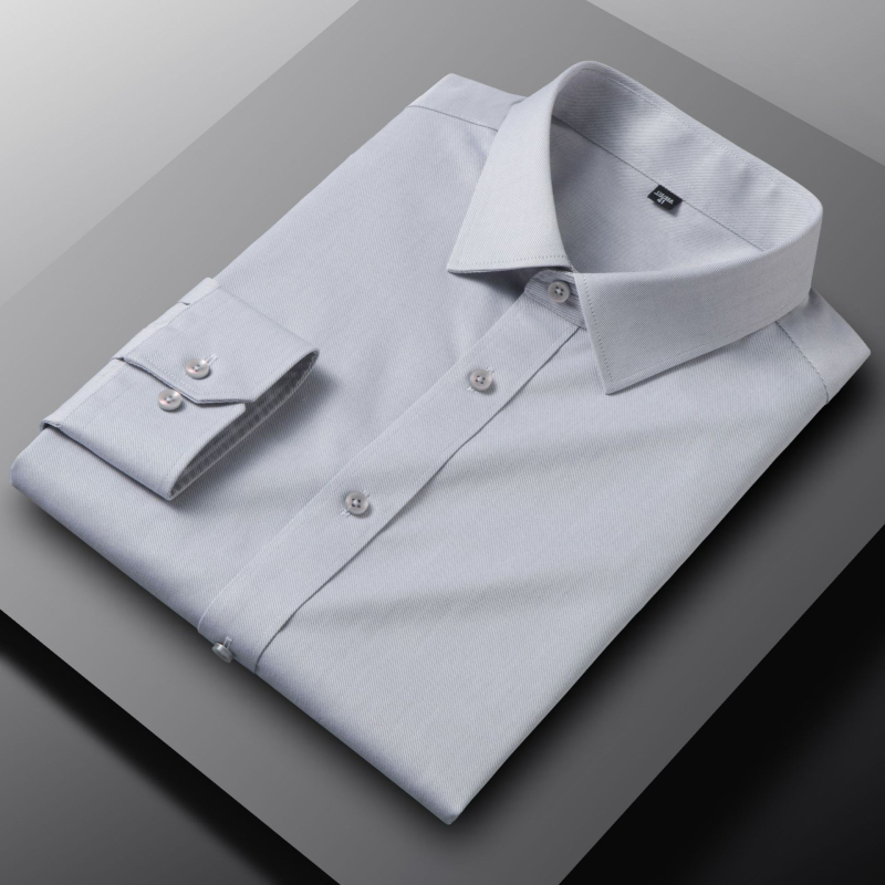Férfi DP pamut ruhadarab, vasalhatatlan egyedi ing, férfi hosszú ujjú, üzleti, professzionális tavaszi és őszi, ránctalanító fehér ing nagykereskedelemben