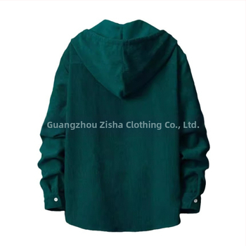 Νέο ανδρικό μπλουζάκι από κοτλέ Amazon AliExpress 2024, μονόχρωμο, τσεπωτό, casual μπουφάν με κουκούλα για άνδρες