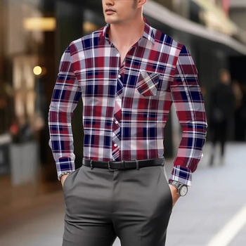 2024 καλοκαίρι σέξι όμορφος νέος μοντέρνος φαρδύς αναπνεύσιμος ανδρικός μακρύς φουσκωτός πουκάμισος MB12