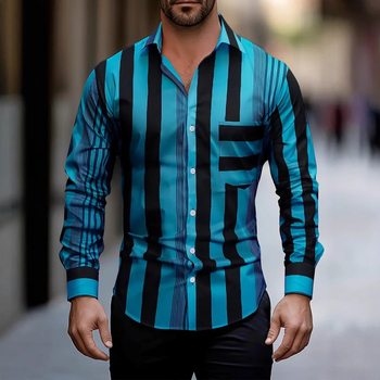 2024 καλοκαίρι σέξι όμορφος νέος μοντέρνος φαρδύς αναπνεύσιμος ανδρικός μακρύς φουσκωτός πουκάμισος MB12