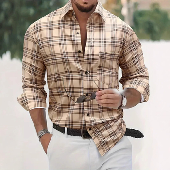 2024 καλοκαίρι σέξι όμορφος νέος μοντέρνος φαρδύς αναπνεύσιμος ανδρικός μακρύς φουσκωτός πουκάμισος MB12