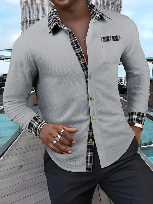 2024 καλοκαίρι σέξι όμορφος νέος μοντέρνος φαρδύς αναπνεύσιμος ανδρικός μακρύς φουσκωτός πουκάμισος MB12