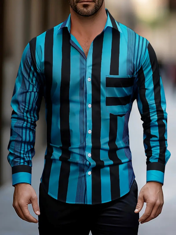 2024 καλοκαίρι σέξι όμορφος νέος μοντέρνος φαρδύς αναπνεύσιμος ανδρικός μακρύς φουσκωτός πουκάμισος MB12