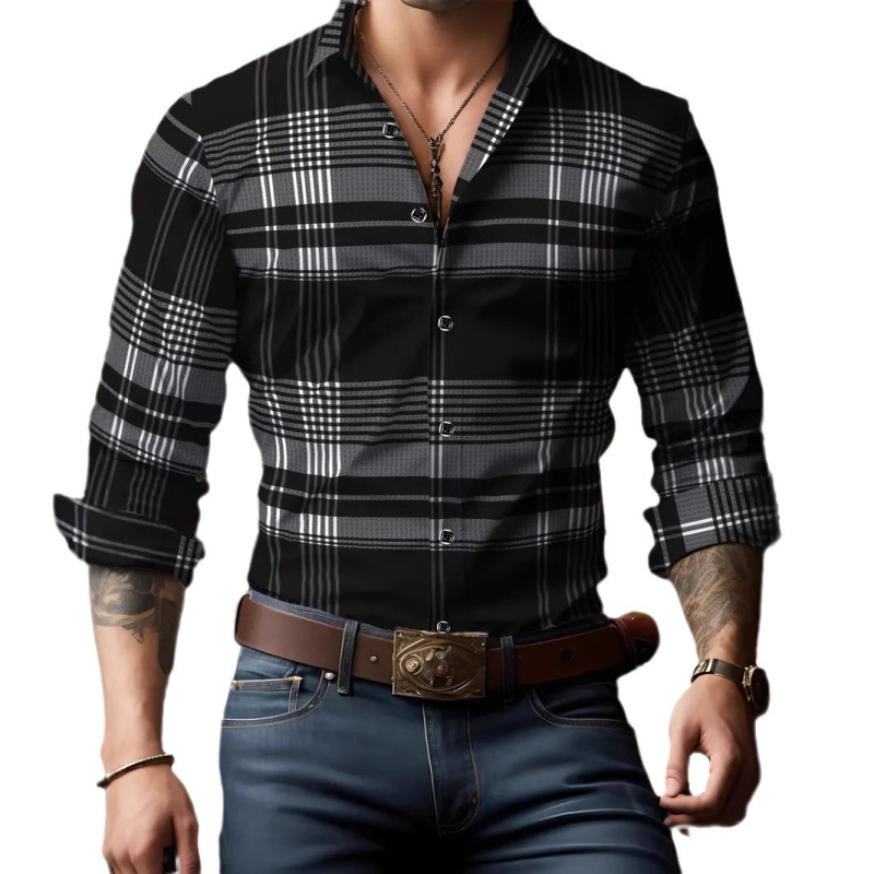 2024 καλοκαίρι σέξι όμορφος νέος μοντέρνος φαρδύς αναπνεύσιμος ανδρικός μακρύς φουσκωτός πουκάμισος MB12