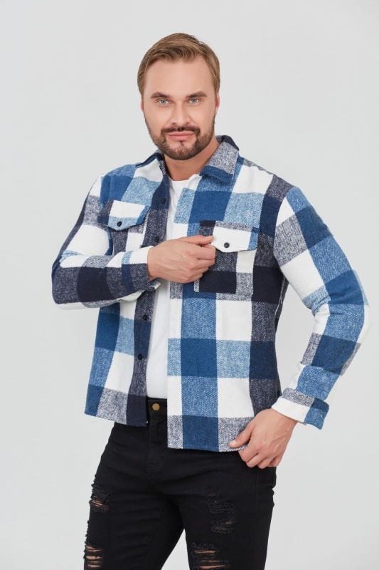 Jesenné a zimné štíhle tričko s dlhým rukávom a kockovaným vzorom od Amazonu 2024, bavlnené, s výbušným brúsením a flísom