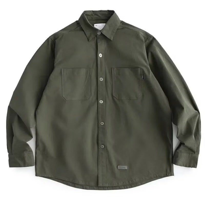 Pánska košeľa s dlhým rukávom, japonská retro pracovná obuv, kórejský štýl, trendy košeľa s voľnými vreckami, mládežnícka všestranná ležérna bunda