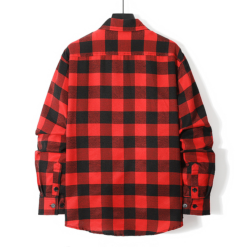 Pánska bavlnená košeľa s dlhým rukávom v európskej veľkosti, jeseň a zima, nový príchod, pánska voľná módna kockovaná košeľa s klopou