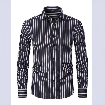 2024 Νέο Ευρωπαϊκό και Αμερικανικό Διασυνοριακό Amazon Independent Station 3D Ψηφιακή Εκτύπωση Ριγέ Ανδρικό Μακρυμάνικο Πουκάμισο