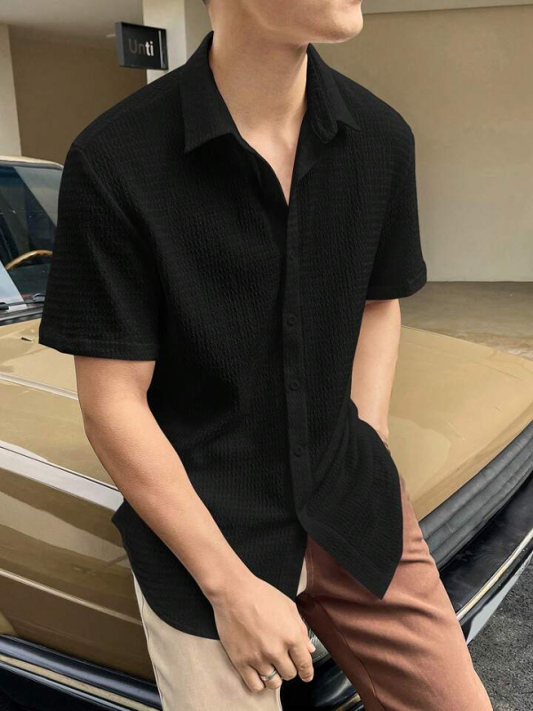 2024 Amazon Nou Cămașă cu mânecă scurtă pentru bărbați europeni și americani, stil casual, Wish Men