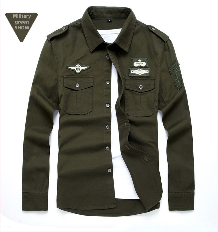 Amazon zahraničný obchod jar a jeseň bavlnené tričko s dlhým rukávom vojenské ležérne prané outdoorové pánske košele výrobcovia veľkoobchod