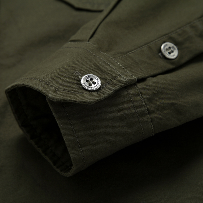 Amazon zahraničný obchod jar a jeseň bavlnené tričko s dlhým rukávom vojenské ležérne prané outdoorové pánske košele výrobcovia veľkoobchod