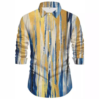 Ειδική Προσφορά Drainage Crossborder Plus Size Ανδρικό Απλό Μπλούζα με Στάμπα στους Ώμους, Λεπτό, Επαγγελματικό, Ανδρικό, Μακρυμάνικο Πουκάμισο, Fashion Yama