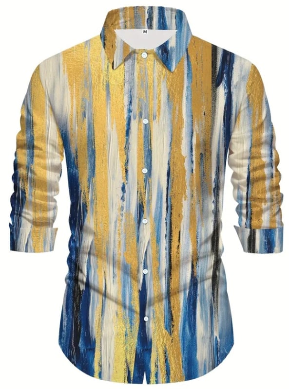 Špeciálna ponuka Drainage Cross-border Plus Size Pánske jednoduché tričko s potlačou na ramenách Business Slim Pánske tričko s dlhým rukávom Fashion Yama