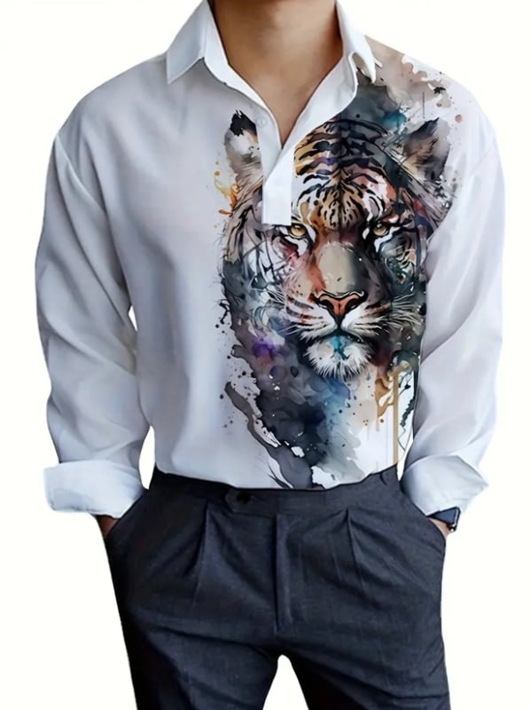 Špeciálna ponuka Drainage Cross-border Plus Size Pánske jednoduché tričko s potlačou na ramenách Business Slim Pánske tričko s dlhým rukávom Fashion Yama