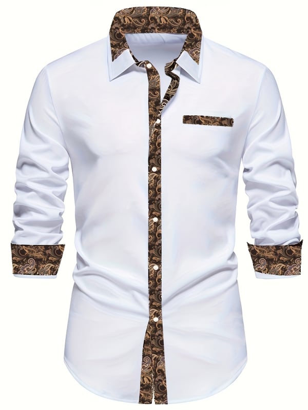 Špeciálna ponuka Drainage Cross-border Plus Size Pánske jednoduché tričko s potlačou na ramenách Business Slim Pánske tričko s dlhým rukávom Fashion Yama