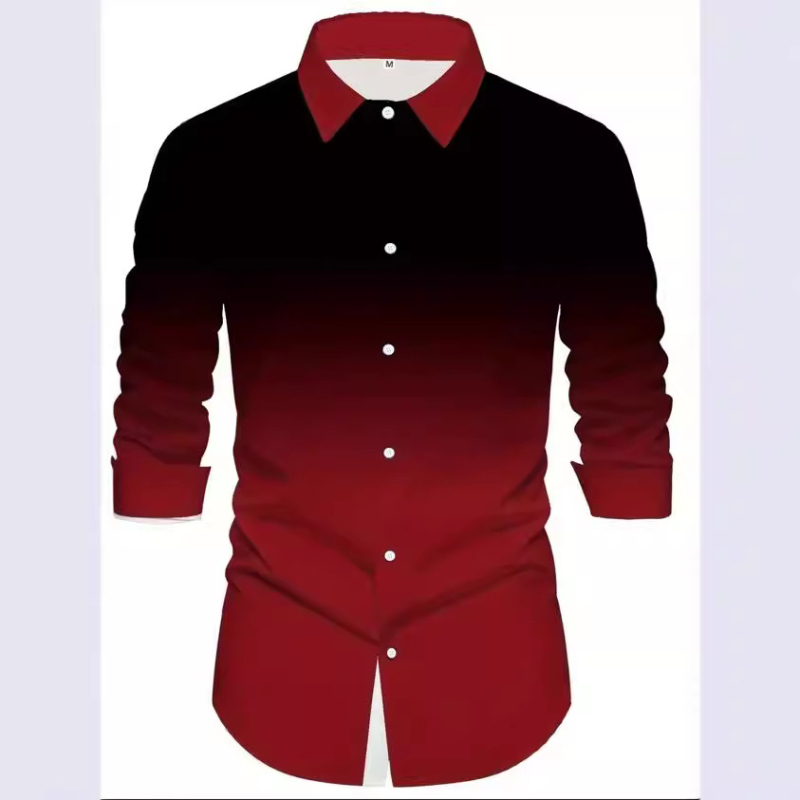 Špeciálna ponuka Drainage Cross-border Plus Size Pánske jednoduché tričko s potlačou na ramenách Business Slim Pánske tričko s dlhým rukávom Fashion Yama