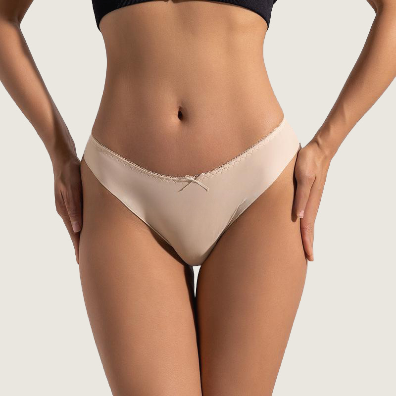 Γυναικεία εσώρουχα Crossborder Ice Silk Seamless με χαμηλοκάβαλο, naked, σέξι, δαντελένιο, βαμβακερό, αναπνεύσιμο, για μεγάλα μεγέθη