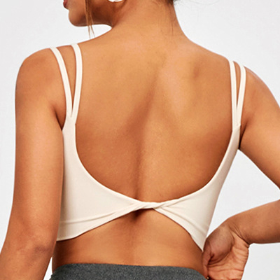 B1061 nailonist hainahast kõrge elastsusega kahekihiline vöö massaažirinnapadi topelt õlarihmaga spordivest ristkülikukujulise kinkiga ilus selg