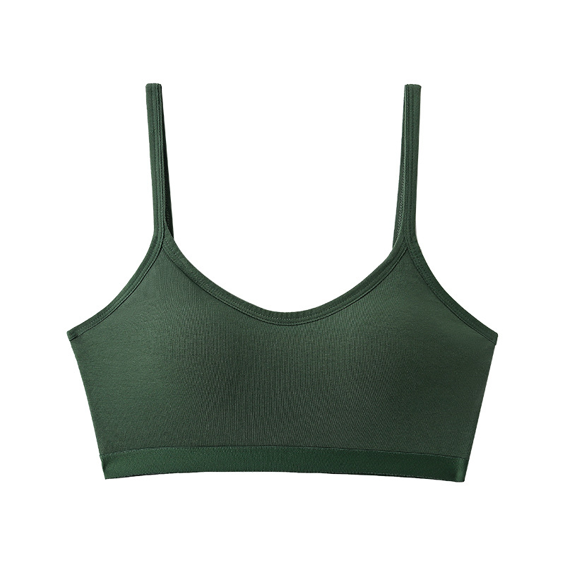 Puhast puuvillast fikseeritud tassiga vestiga aluspesu naistele väikese rinnapartiiga push-up spordirinnahoidja ilma terasrõngata ühes tükis rinnahoidja
