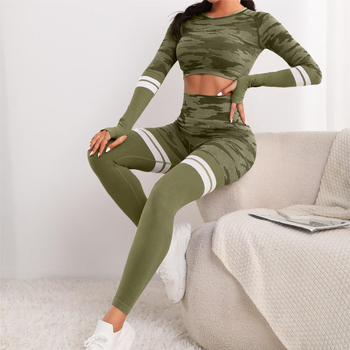 Νέο κολάν γιόγκα με ψηλή μέση από την Amazon για άρση γλουτών, σέξι τοπ με μακριά μανίκια που αποκαλύπτουν τη μέση, σετ γιόγκα