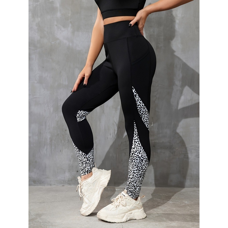 Határokon átnyúló, Európa és az Egyesült Államok határain átnyúló, új, kontrasztos színű varrású, divatos, magas derekú, feszes sport jóganadrág, leggings, amely kívül is viselhető.