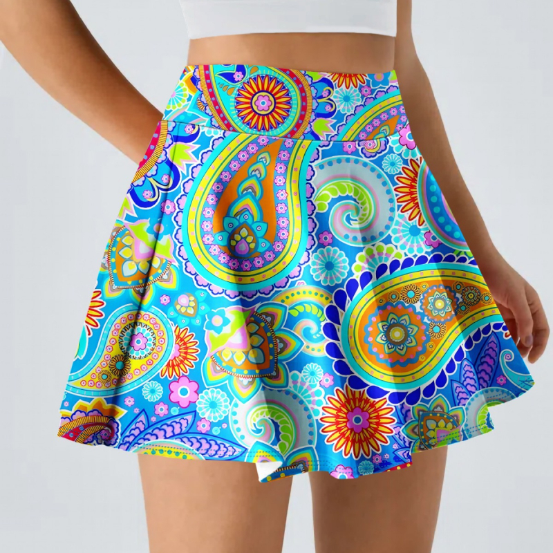 Uus mitmevärviline Euroopa ja Ameerika piiriülene golfivastane golfi kõrge vöökohaga spordiseelik poolpikk sulgpalli naistele