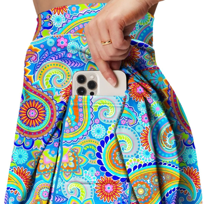 Uus mitmevärviline Euroopa ja Ameerika piiriülene golfivastane golfi kõrge vöökohaga spordiseelik poolpikk sulgpalli naistele