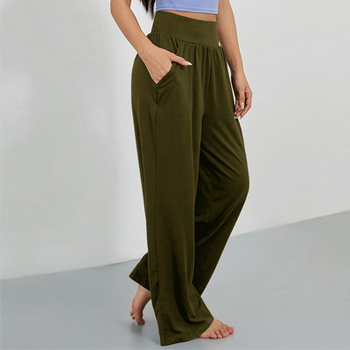 4031# Väliskaubanduse piiriülesed spordipüksid Lahtised sirged mitmevärvilised jooga mitmevärvilised jooksupükste vabaaja õhukesed sportlikud laia säärega püksid