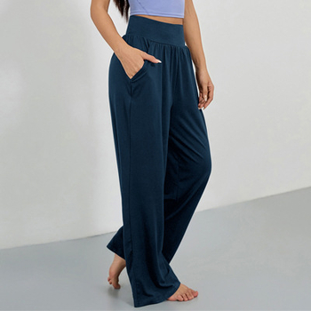 4031# Väliskaubanduse piiriülesed spordipüksid Lahtised sirged mitmevärvilised jooga mitmevärvilised jooksupükste vabaaja õhukesed sportlikud laia säärega püksid