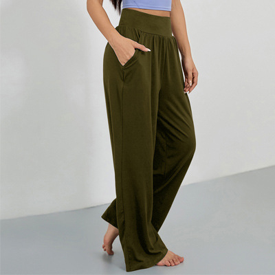 4031# Väliskaubanduse piiriülesed spordipüksid Lahtised sirged mitmevärvilised jooga mitmevärvilised jooksupükste vabaaja õhukesed sportlikud laia säärega püksid