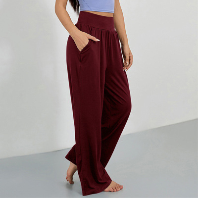 4031# Väliskaubanduse piiriülesed spordipüksid Lahtised sirged mitmevärvilised jooga mitmevärvilised jooksupükste vabaaja õhukesed sportlikud laia säärega püksid