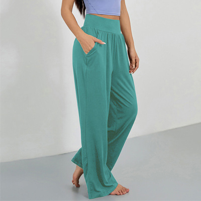 4031# Väliskaubanduse piiriülesed spordipüksid Lahtised sirged mitmevärvilised jooga mitmevärvilised jooksupükste vabaaja õhukesed sportlikud laia säärega püksid