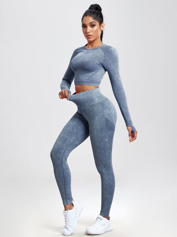 Sandėlyje! Naujas, greitai džiūstantis, besiūlis, skalbiamas, jogos sportinis, bėgimo ilgomis rankovėmis kelnių kostiumas, fitneso kostiumas moterims.