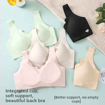 Nepaliekanti žymių „Beauty Back“ apatinio trikotažo moteriška minkšta latekso atrama, plona, „Push-up“ tipo liemenėlė, apsauganti nuo nukarimo, be rėmelio, su fiksuotu kaušeliu.