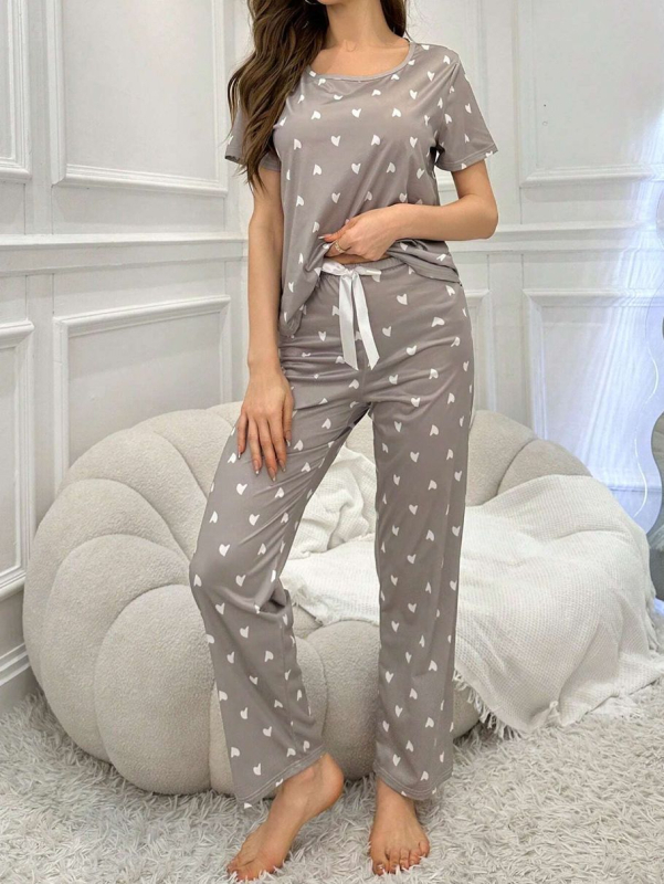 Ārējā tirdzniecība pārrobežu četru sezonu apaļa kakla īsroku T-kreklu biksēm sieviešu pidžamām, lielizmēra mājas apģērbam, kostīmam Eiropā un Amerikas Savienotajās Valstīs