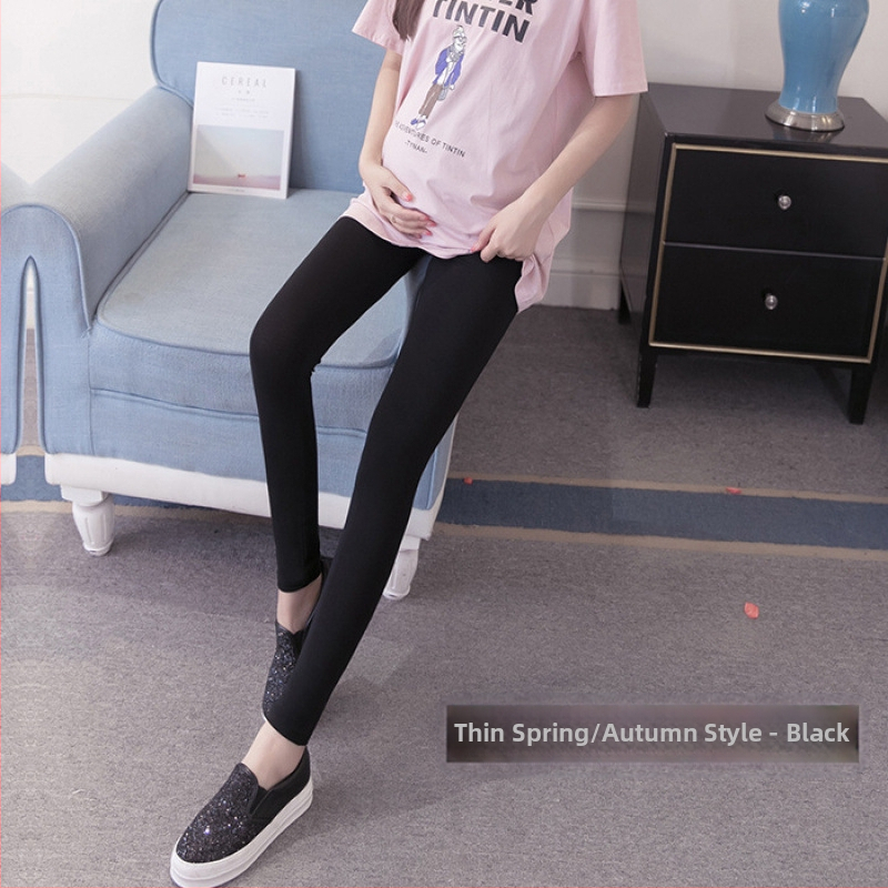 [Vientis aksominis nėščiųjų kelnės] vilnos pamušalu sustorintos nėščiųjų medvilninės kelnės nėščiųjų patogios šiltos apatinės pilvo dalies kelnės, dėvimos lauke