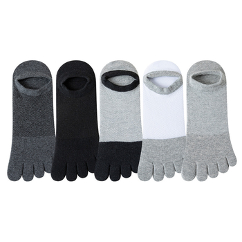 Penkių pirštų kojinės vyriškos vasarinės kojinės dezodorantas prakaitą sugeriančios antibakterinės vasarinės tinklelio kojinės kvėpuojančios penkių pirštų padalintos nosies vyriškos valties formos kojinės