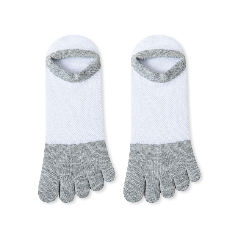 Penkių pirštų kojinės vyriškos vasarinės kojinės dezodorantas prakaitą sugeriančios antibakterinės vasarinės tinklelio kojinės kvėpuojančios penkių pirštų padalintos nosies vyriškos valties formos kojinės