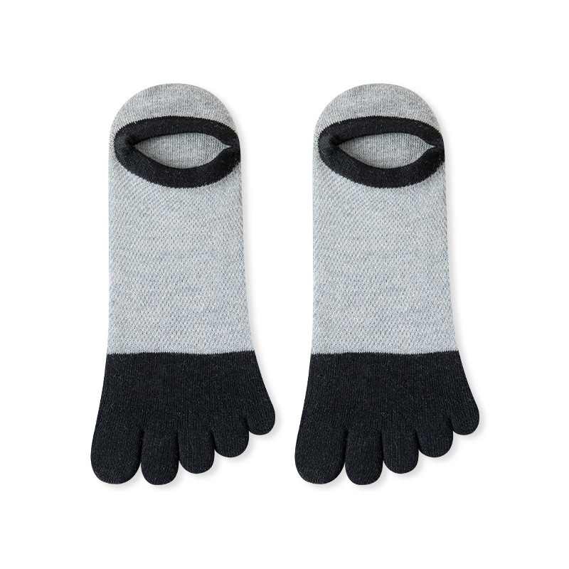 Penkių pirštų kojinės vyriškos vasarinės kojinės dezodorantas prakaitą sugeriančios antibakterinės vasarinės tinklelio kojinės kvėpuojančios penkių pirštų padalintos nosies vyriškos valties formos kojinės