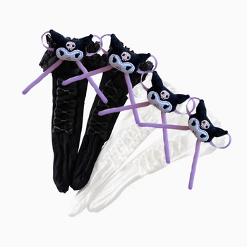 Κάλτσες Lolita για κορίτσια, καλοκαιρινές λεπτές κάλτσες με δαντέλα, κάλτσες μεσαίου μήκους, κάλτσες κινουμένων σχεδίων Kulomi, κάλτσες ιαπωνικού στιλ JK Cub