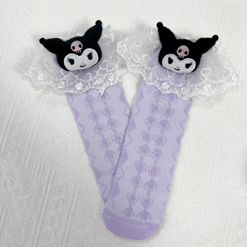 Djevojačke Lolita čarape Ljetne tanke dječje čipkaste čarape Crtane Kulomi čarape srednje duljine Japanske čarape JK Cub
