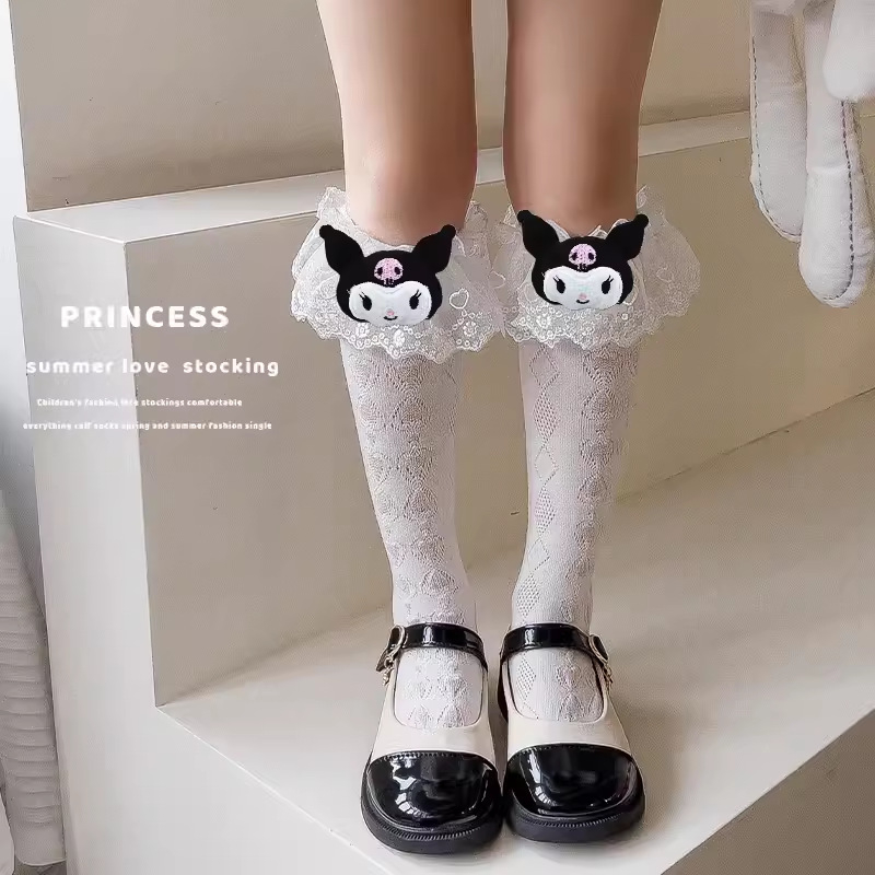 Djevojačke Lolita čarape Ljetne tanke dječje čipkaste čarape Crtane Kulomi čarape srednje duljine Japanske čarape JK Cub