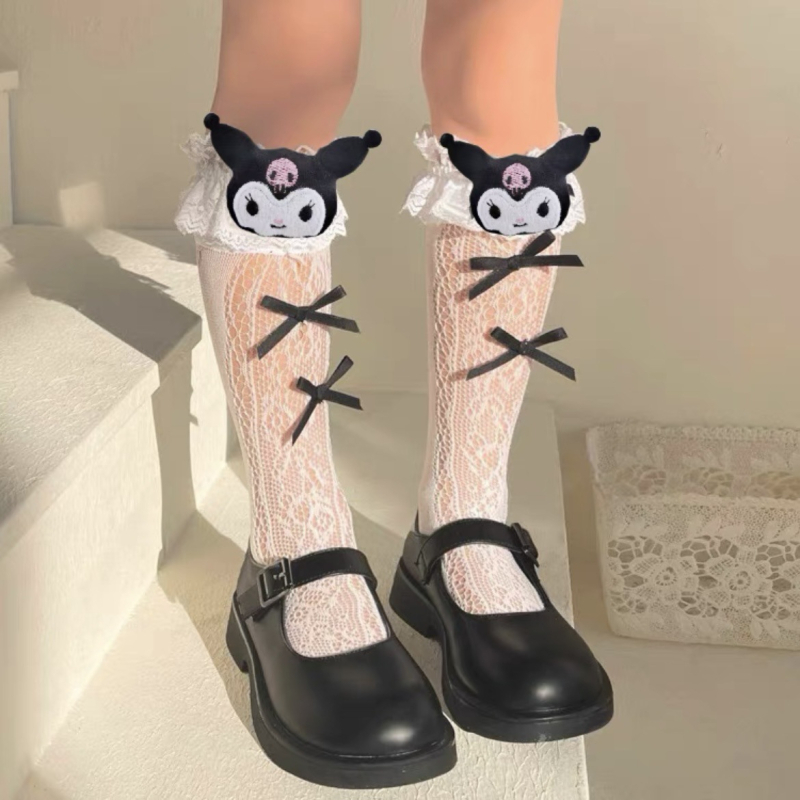 Djevojačke Lolita čarape Ljetne tanke dječje čipkaste čarape Crtane Kulomi čarape srednje duljine Japanske čarape JK Cub
