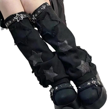 Șosete retro de vară pentru femei, cu șiret, din denim spălat, y2g albastru, transfrontaliere, cu șiret, până la jumătatea gambei