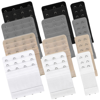 Elastinės trijų eilių, dviejų trijų keturių sagčių kombinuotos nugaros apatinių prailginimo sagtys, 12 dalių elastinė liemenėlės prailginimo sagtis