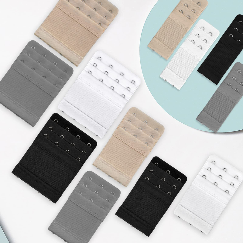 Elastinės trijų eilių, dviejų trijų keturių sagčių kombinuotos nugaros apatinių prailginimo sagtys, 12 dalių elastinė liemenėlės prailginimo sagtis